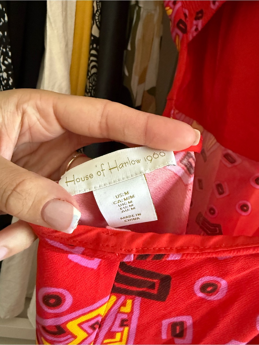 House of Harlow Pink Banana Printed Slip Dress with Tie Straps - Picture 5 of 5